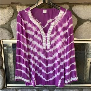 INC International Concepts Beach Tie Dye Blouse